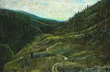 Terry Lynn Fenton, Down to the Canyon / Towards Penticton, 1980, oil on wood board