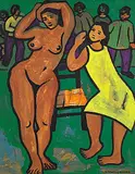 Edythe M. Hembroff-Schleicher, Untitled - Dancing Nude, 1971, oil on wood board
