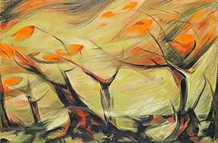 Vivian Lindoe, Untitled - Autumn Winds, oil on canvas