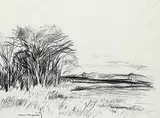 Henri Leopold Masson, Untitled - Winter Sketch, charcoal on paper