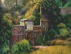 Richard S. McDiarmid, The Good Neighbour Gate, oil on wood board