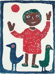 Janet Mitchell, Happy, 1960, colour clay print on paper