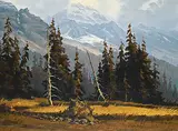 Mario Moczorodynski, Near Bow Lake, oil on canvas