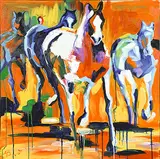 Glenda Savard, Leader of the Pack, oil on canvas