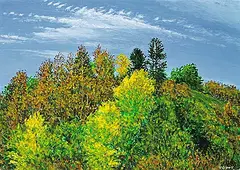 Sylvain Voyer, Hillside Groat Road, 1989, acrylic on wood board