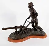 John Weaver, Untitled - Plowing [Pioneer Series] #3/40, bronze sculpture