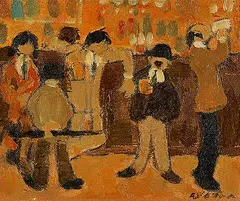 William Arthur Winter, The Pub, 1979, oil on canvas board