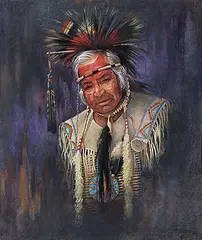 Vilem Zach, Cliff Eaglespeaker, pastel on paper