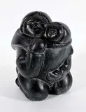 M Alliguay, Mother and Child, black stone carving