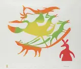 Kenojuak Ashevak, Reminiscence #9/40, 1999, colour stonecut on paper