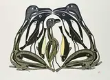 Kenojuak Ashevak, Arctic Assembly #7/50, 1996, colour lithograph on paper