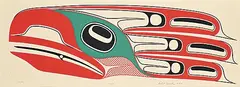 Wiid #67/95 by Robert Davidson, 2002, colour silkscreen on paper, sold Sep 2023