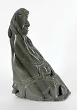 Johnny Sr. Meeko, Untitled - Man with Dogs, green stone carving