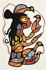 My Granddaughter #84/500 by Norval Morrisseau, colour silkscreen on paper, sold Sep 2023