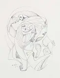 Daphne Odjig, Untitled - Transformation, graphite on paper