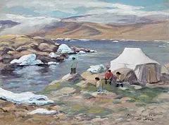 Anna T Noeh, Pangnurtung, 1970, watercolour on paper