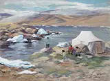 Anna T Noeh, Pangnurtung, 1970, watercolour on paper