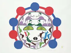 Jessie Oonark, The World of Sun and Moon #35/50, 1976, colour silkscreen on paper