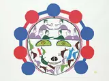 Jessie Oonark, The World of Sun and Moon #35/50, 1976, colour silkscreen on paper