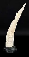 William Pissuk, Untitled - Way of Life Totem, bone and stone carving