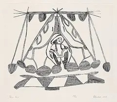 Pitseolak Ashoona, Skin Tent #34/50, 1968, etching on paper