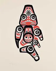 Bill Reid, Haida Dogfish #162/450, 1972, colour silkscreen on paper