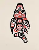 Bill Reid, Haida Dogfish #162/450, 1972, colour silkscreen on paper