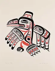 Bill Reid, Haida Raven #121/450, 1972, colour silkscreen on paper