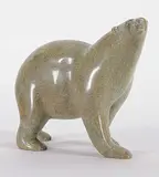 Johnny Saggiatok, Untitled - Strutting Bear, 2000, green stone carving