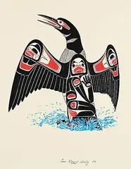 Richard Shorty, Loon, 1987, acrylic on paper