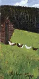 Untitled - Chicken March by Allen Sapp, acrylic on canvas, sold Sep 2023