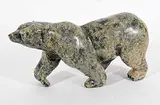 Tommy Takpani, Untitled - Walking Bear, mottled green stone carving
