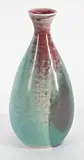 Kjell and Erica Deichmann, Untitled - Red and Green Bulb Vase, glazed ceramic