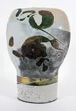 Walter Gibson Dexter, Untitled - Large Raku Vase with Calligraphic Shapes, raku ceramic