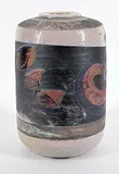 Walter Gibson Dexter, Untitled - Blue and Peach Raku Vase, 1986, raku ceramic