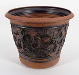 Edward Drahanchuk, Untitled - Plant Pot with Abstract Design, glazed ceramic