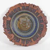Edward Drahanchuk, Untitled - Ornate Plate with Rough Edging, partially glazed ceramic