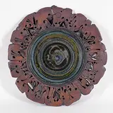 Edward Drahanchuk, Untitled - Ornate Plate with Rough Edging #2, partially glazed ceramic