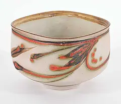 Robin Hopper, Untitled - Square Vase with Branch Design, glazed ceramic