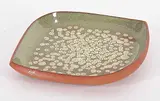 Luke Orton Lindoe, Untitled - Green and Brown Organism Dish, partially glazed ceramic