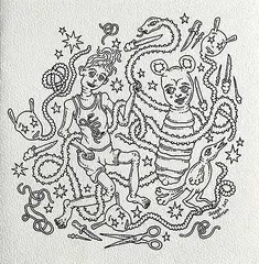 Joseph Anderson, Dancing and Falling Down, 2023, ink on paper