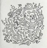 Joseph Anderson, Dancing and Falling Down, 2023, ink on paper