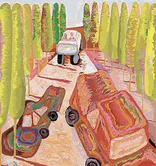 Jamway - from the 100 AMIGA Paintings Series #2/3 by Barry Doupe, 2016, digital painting - archival inkjet on paper, sold May 2023