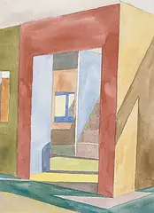 Ella Gonzales, Reflection of a Doorway [Colour Study], 2022, watercolour on paper