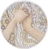 Heather Kehoe, Study in Cream I [Angel on the Right], 2023, watercolour on cotton, embroidery and embellishment