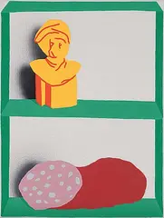 Nate McLeod, Shelf Study No. 1, 2022, acrylic and gouache on canvas