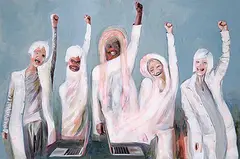 Corinne Thiessen, Teambuilding, 2021, acrylic on photographic print