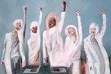 Corinne Thiessen, Teambuilding, 2021, acrylic on photographic print