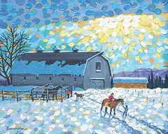 William Roy Brownridge, Morning at the Farm, 2017, acrylic on canvas