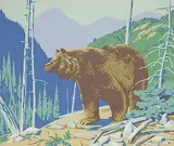A. J. Casson, Untitled - Bear, colour silkscreen on paper